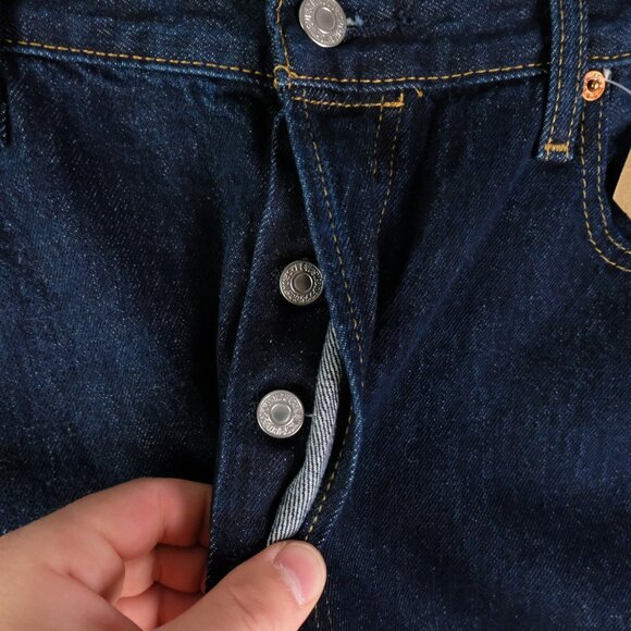 Levis 501 Jeans Mens 36x30 Blue Denim Straight Leg Button Fly Original Fit - Picture 7 of 14